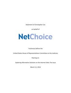 NetChoice Testimony - True Simplification of Taxation