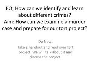 How can we examine a murder case and prepare for our tort project?