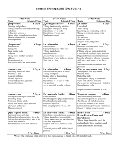 Spanish I Pacing Guide (2013