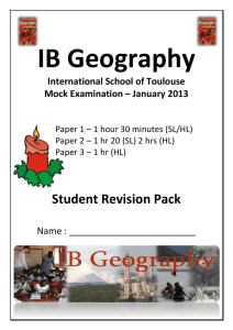 IB Geography Examination Series * May/June 2010