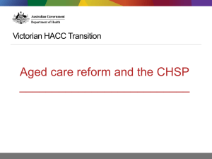 Aged care reform and the CHSP - Department of Social Services