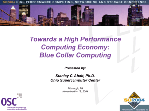 Towards a High Performance Computing Economy: Blue Collar