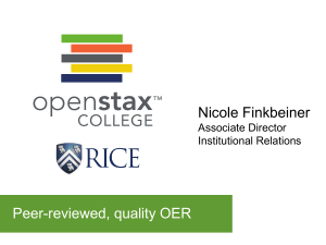Nicole Finkbeiner: Introduction from OpenStax College (1st General