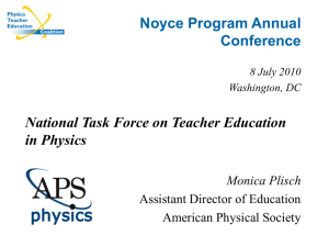 National Task Force on Teacher Education in Physics