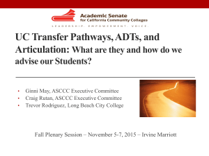 UC Transfer Pathways, ADTs, and Articulation