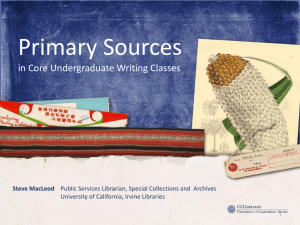 ACRL Primary Sources Workshop - Society of American Archivists