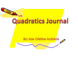 Quadratics Journal
