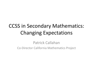Changing expectations of Algebra in the CCSS