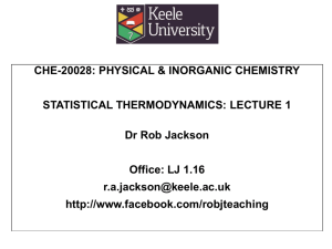 Statistical Thermodynamics Lecture 1