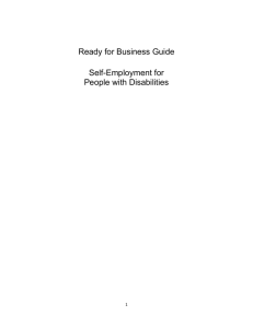 Ready Reference Guide: Self Employment for People with Disabilities