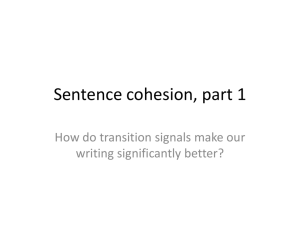 Sentence cohesion part 1