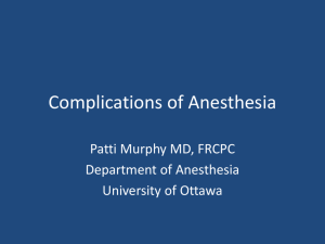 Complications of Anesthesia