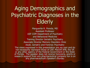 Aging Demographics and Psychiatric Diagnoses in the Elderly