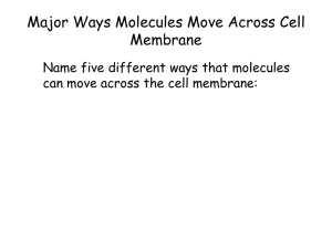 Membranes and membrane transport