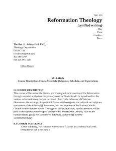 Reformation Theology (certified writing)