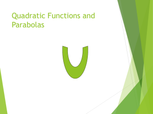 Quadratic Functions and Parabolas