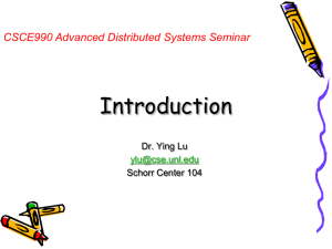 CSCE455/855 Distributed Operating Systems Introduction