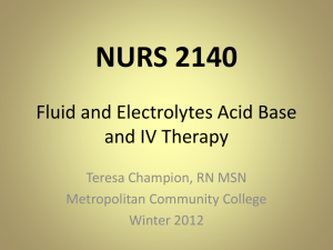 NURS 2140 Fluid and Electrolytes Acid Base and IV