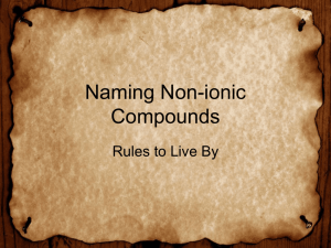 Naming Non-ionic Compounds