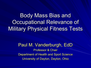 Body Mass Bias and Occupational Relevance of Military Physical