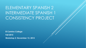 Elementary Spanish 2 Intermediate Spanish 1 Consistency Project