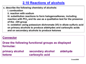 2.10 Reactions of alcohols