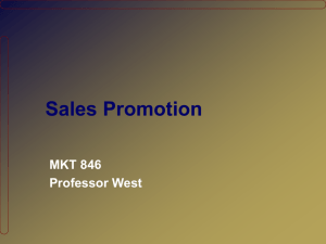 Sales Promotion - Fisher College of Business