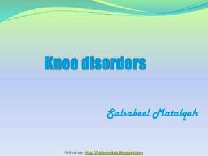 Knee disorders – Part 1
