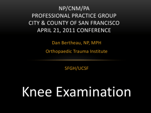 PPG-Knee-Talk - NP/PA/CNM Professional Practice Group