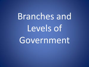 Levels and Branches of Government
