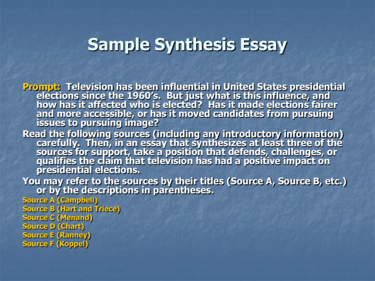 synthesis essay question