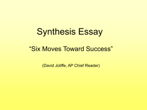 Synthesis Essay - LHS-AP