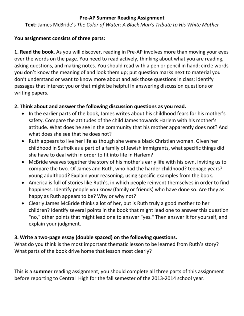 3. Write a two-page essay (double spaced) on the following questions.