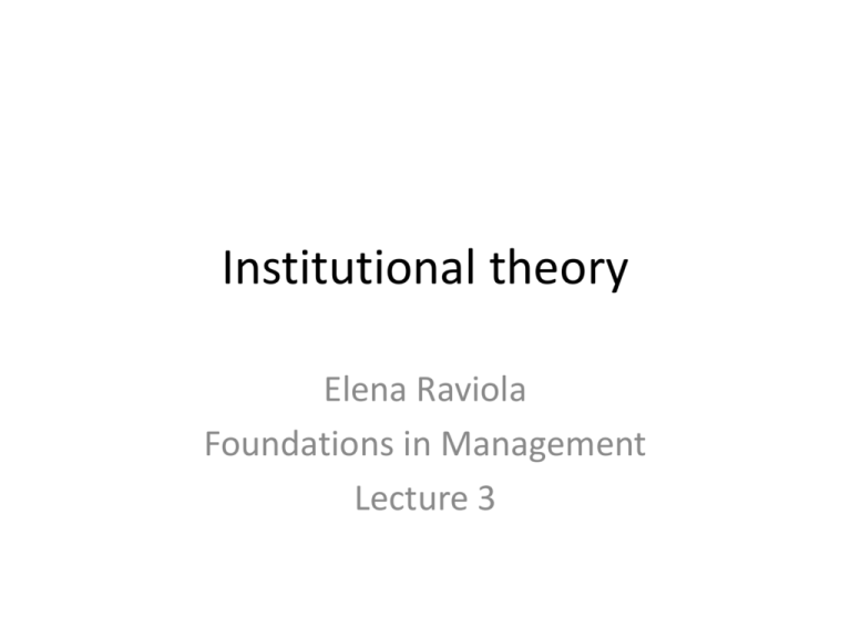 institutional theory literature review