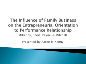 The Influence of Family Business on the Entrepreneurial Orientation