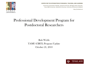 Post doctoral Professional Development