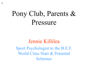 The Pony Club, Parents & Pressure. (Powerpoint format)