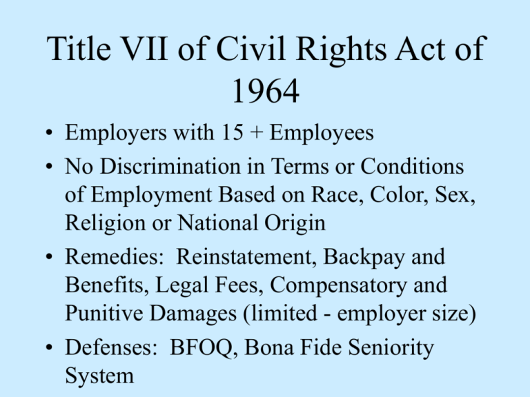 Equal Employment Opportunity Legislation