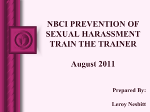 NBCI Prevention of Sexual Harassment Training Series