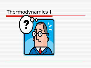 Thermodynamics I - Faculty Web Pages