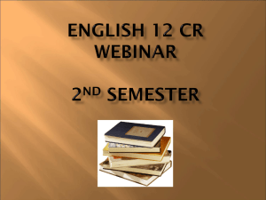 English 12 CR Second Semester Webinar
