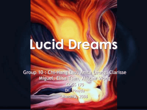 Lucid dreams - UCSD Cognitive Science
