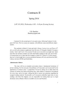 Contracts II Reading List 2016