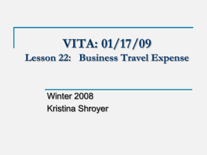 Lesson 22 - Business Travel Expense