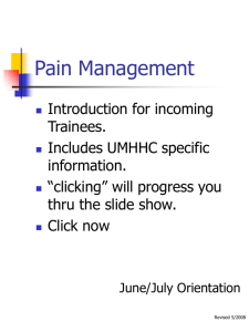 Pain Management in the ED