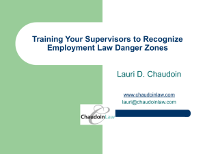Training Your Supervisors to Recognize Employment Law Danger