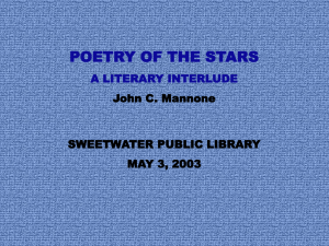 Poetry of the Stars: A Literary Interlude