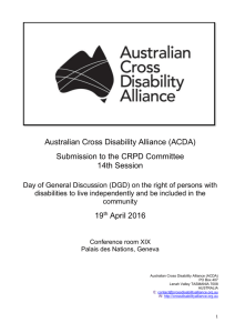 ACDA Submission to CRPD Committee 14th Session