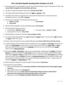 Texas History Final Exam Study Guide