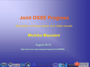 Joint OSSE Progress - Cooperative Institute for Research in